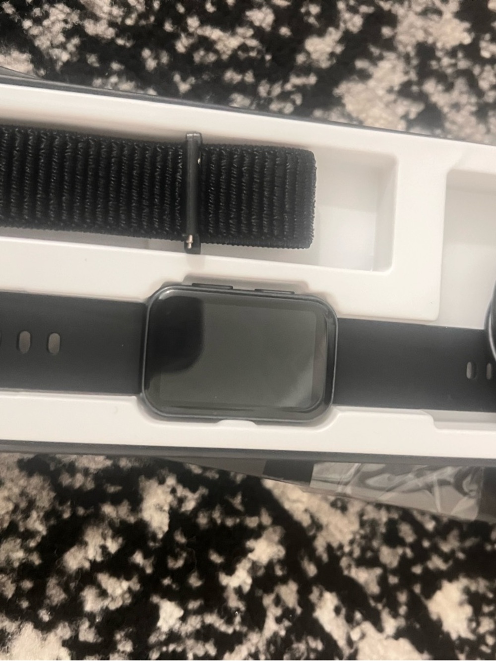 Smart Fitness Watch with Black Silicone Band